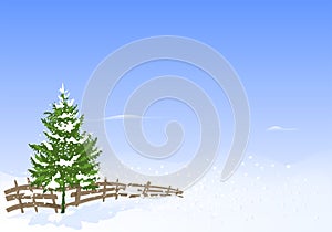 Winter landscape, cdr vector