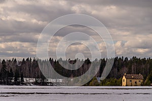 Winter landscape in Central Russia.