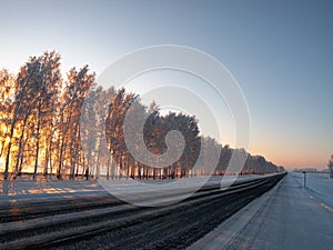 Winter landscape in Central Siberia