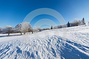 Winter landscape in dolnoslaskie, Poland