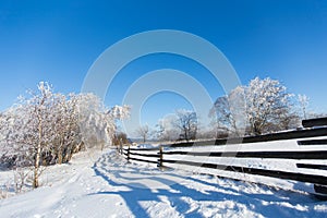 Winter landscape in dolnoslaskie, Poland photo