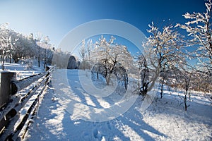 Winter landscape in dolnoslaskie, Poland