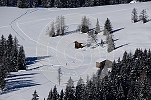 Winter landscape in the Dolomites