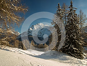 Winter landscape in the Engadine