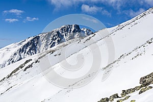 Winter landscape of the Gerlachov Peak Gerlachovsky stit ,Gerlach massif. High Tatras, Slovakia