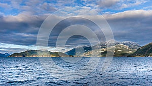 Winter Landscape of Harrison Lake and the surrounding Mountains