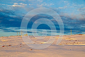 Winter landscape about Heavier Mountain, Iceland
