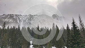 Winter landscape of the High Tatra mountains in Poland