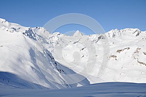 Winter landscape in high Val Martello