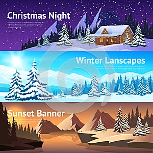 Winter Landscape Horisontal Banners