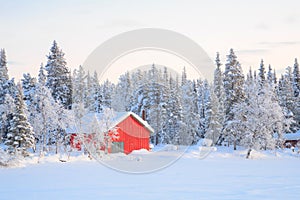 Winter landscape Kiruna Sweden