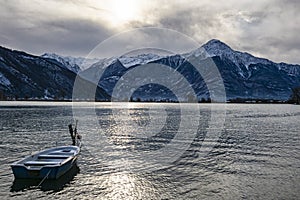 Winter landscape on Lake Como