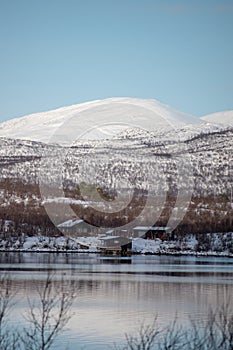 Winter landscape in Lapland, Abisko National Park, Abisko, Sweden
