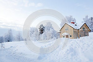 Winter landscape lapland Sweden
