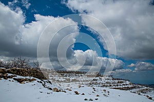Lebanon mountain landscape in winter photo