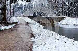 Winter landscape- lock Ludwig Canal