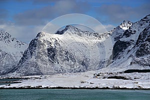 Winter landscape in Lofoten Archipelago