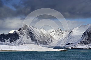 Winter landscape in Lofoten Archipelago