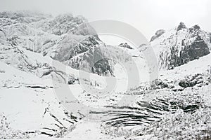 Winter landscape in Lofoten Archipelago