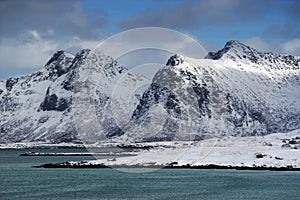 Winter landscape in Lofoten Archipelago