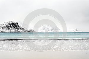 Winter landscape in Lofoten Archipelago.