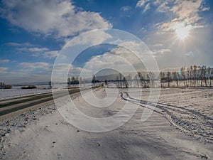 Winter landscape in Malopolska