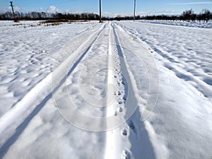 Winter landscape in Maramures county, Romania