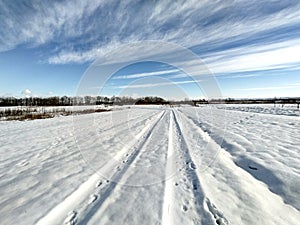Winter landscape in Maramures county, Romania