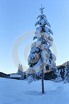 Winter landscape in Mittenwald, Germany