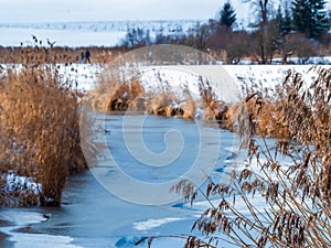 Winter landscape with mountains