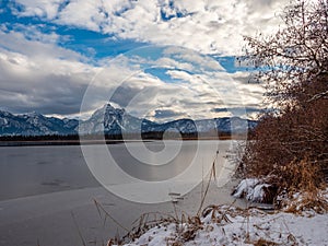 Winter landscape with mountains