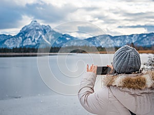 Winter landscape with mountains