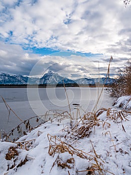 Winter landscape with mountains