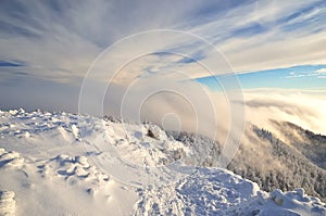 Winter landscape in mountains