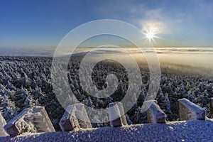 Winter landscape near Velka Destna, Orlicke mountains, Eastern Bohemia, Czech Republic