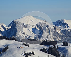 Winter landscape near Zweisimmen, Switzerland