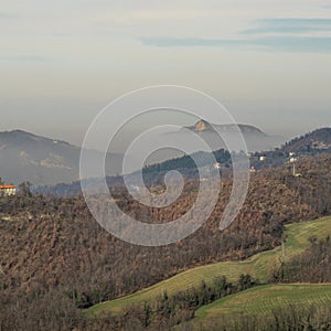 Winter landscape in northern Apennine: Badolo Cliff