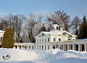 Winter landscape in the old time estate