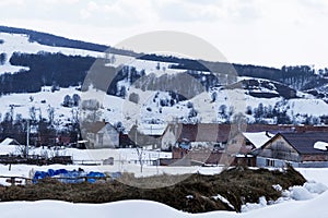 Winter landscape over the Racos village