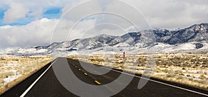 Winter Landscape Panoramic Mount Augusta Range Central Nevada Hills