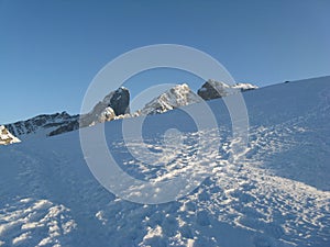 Winter landscape at Passo Giau