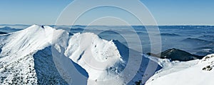 Winter landscape and peaks in Mala Fatra mountains,Slovakia