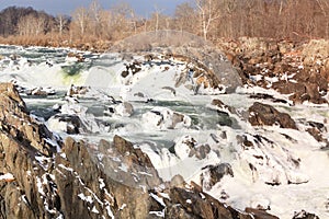 Winter Landscape Potomac River at Great Falls Virginia photo