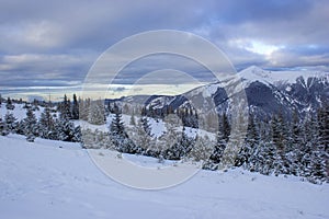 Winter landscape - Rax Mountain in the Austrian Alps, Austria