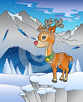 Winter landscape with reindeer 1