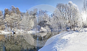 Winter landscape of river Istra