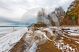 Winter landscape with a river. Western Siberia