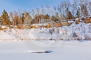 Winter landscape with a river. Western Siberia