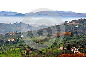 Winter landscape of rural Tuscany, Italy