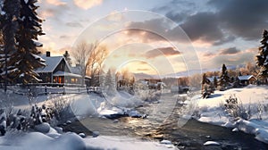 Winter Landscape In Saint-hyacinthe: Photorealistic Xbox 360 Graphics